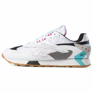 Reebok Classic Leather ATI 90s Turnschuhe Herren - Weiß/Türkis/Schwarz/Grau - DE 021-DSK